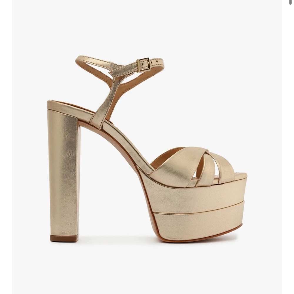 SCHUTZ Keefa gold high heel sandal